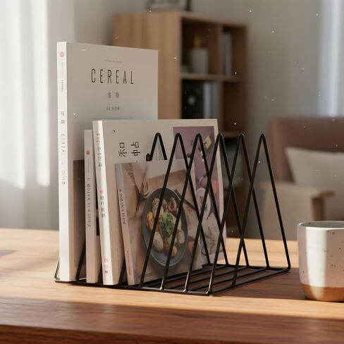 منظم مجلد الملفات لسطح المكتب، 9 أقسام مثلثة معدنية عمودية حامل حامل للمجلات، صينية الورق/منضدة البريد/السجل/الرسائل/حاملات فارز رف الكتب، تخزين حامل سجل الفينيل، اللوازم المكتبية in Kuwait