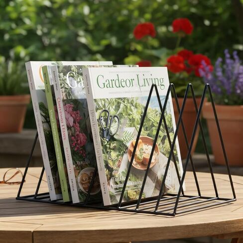 منظم مجلد الملفات لسطح المكتب، 9 أقسام مثلثة معدنية عمودية حامل حامل للمجلات، صينية الورق/منضدة البريد/السجل/الرسائل/حاملات فارز رف الكتب، تخزين حامل سجل الفينيل، اللوازم المكتبية in Kuwait