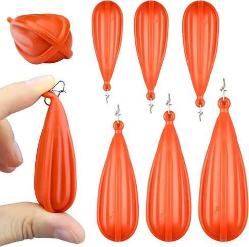 6 PCS Fishing Practice Plugs - 6 Mixed Sizes Orange Bait Casting Practice Plug, Suitable for Children to Improve Throwing Skills (1/5 oz, 1/4 oz, 3/8 oz, 2/5 oz, 1/3 oz, 3/4 oz) in Kuwait