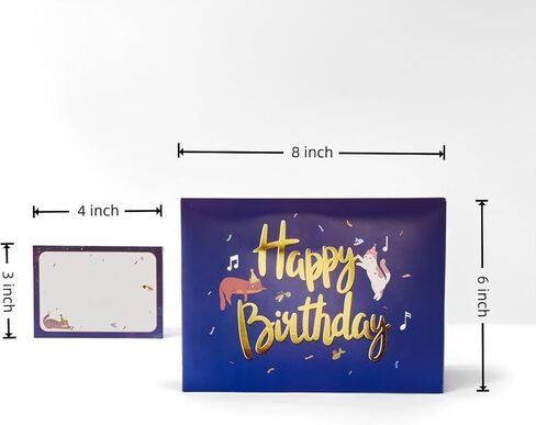 Musical Pop Up Birthday Card with Piano & Cats, 3D Light Up Musical Birthday Card (6"x8") with a notecard (3" x4"), Funny Cat Birthday Card for Mom Daughter Friend, Unique Piano Birthday Gift for Cat Lovers in Saudi Arabia
