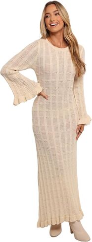 Petal & Pup Women's Colter Long Sleeve Maxi Dress - White in Saudi Arabia