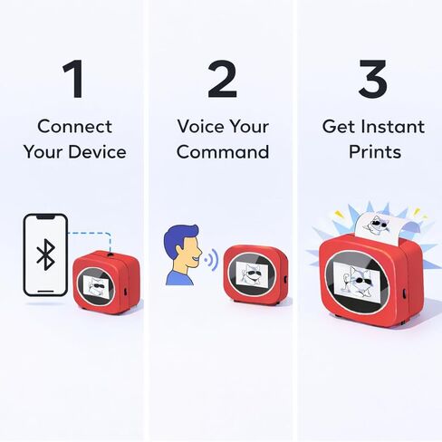 AI Smart Voice Sticker Printer with Display Screen, Portable Inkless Thermal Label Maker, Mini DIY Sticker Machine for Home, School, Office & Creative Organization in Saudi Arabia