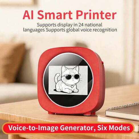 AI Smart Voice Sticker Printer with Display Screen, Portable Inkless Thermal Label Maker, Mini DIY Sticker Machine for Home, School, Office & Creative Organization in Saudi Arabia