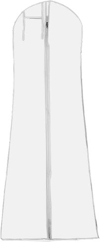 حقيبة DressGarment، حقيبة غطاء بدلة مقاومة للأوساخ مع سحاب للفساتين الطويلة، حقيبة ملابس فستان الزفاف، حقائب ملابس شفافة لتخزين فستان الزفاف الطويل (180 سم) in Kuwait