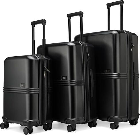 ELLE Expedition 3 Piece Expandable Polycarbonate Spinner Luggage Set | Black in Saudi Arabia