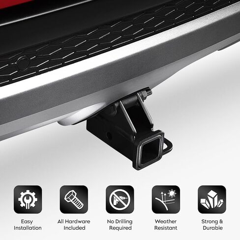 وصلة وصلة مقطورة لسوبارو كروستريك 2018-2023، جهاز استقبال 2 بوصة، إطار أنبوب مربع، مجموعة وصلة سحب فئة 3 سوداء حامل الدراجة in Kuwait