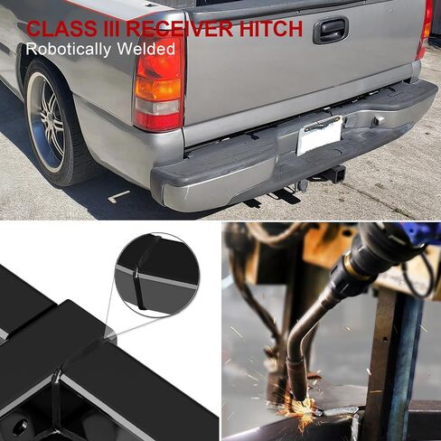 وصلة وصلة المقطورة، مستقبل وصلة قطر 2 بوصة مع غطاء وصلة وصل من الفئة 3 متوافق مع GMC Sierra 1500 1999-2013 ومتوافق مع شيفروليه سيلفرادو 1500 in Kuwait