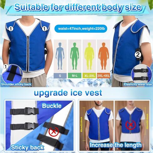 Cooling Vest With 20pcs Ice Packs for Men Women - Ice Cold Vest Adjustable Cool Jacket for Working Hot Weather in Saudi Arabia