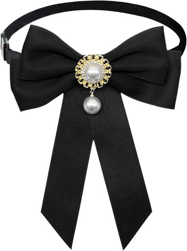 ربطة عنق مربوطة مسبقًا للنساء والفتيات، ربطة عنق من الساتان للأطفال مع ربطات عنق لؤلؤية قابلة للتعديل للحفلات المدرسية اليومية in Kuwait