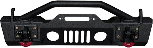 متوافق مع 2007-2025 Wrangler JK/JL 2/4 باب أمامي من الفولاذ الأسود المزخرف مع حلقة خفيفة على شكل حرف D in Kuwait