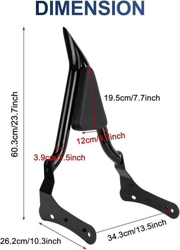25" Rear Passenger Backrest - PSLER Vulcan S650 Sissy Bar Detachable Sissy Bar with Pad for Vulcan S EN 650 VN650 S650 650cc 2015-2024 in Saudi Arabia