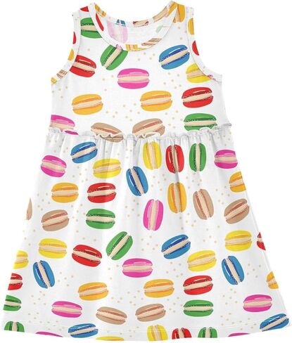 فستان كاجوال للفتيات من زهور الكوبية الزرقاء، ملابس صيفية قطنية للأطفال من 2T إلى 8 سنوات in Kuwait