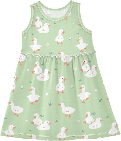 Girls Sleeveless Dress Printed Sundress for Casual Home Party Beach 2-8 Years in Saudi Arabia