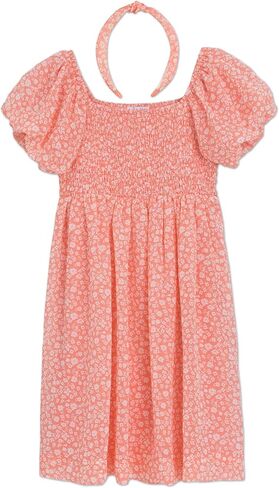 Speechless Girls' Chiffon Puff Sleeve Smocked Bodice Dress with Matching Headband in Saudi Arabia