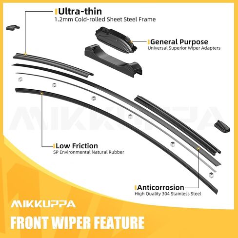 MIKKUPPA 26"+20"+12" Windshield Wiper Blades Replacement for 2015-2020 Land Rover Discovery Sport, 2020-2023 Hyundai Palisade, Front & Rear Durable Stable Quiet All Season Wiper Blades Set (Pack of 3) in Saudi Arabia