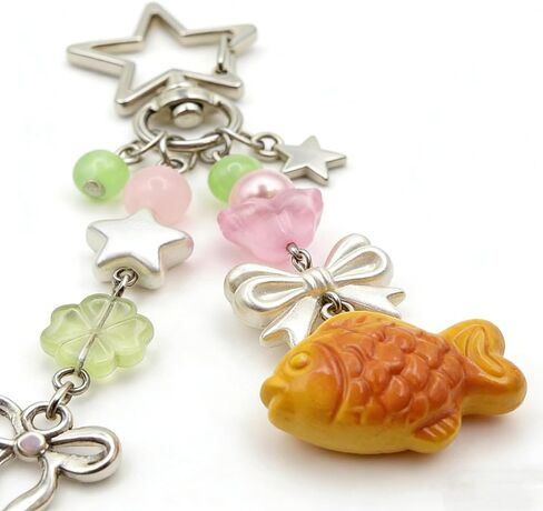 سلسلة مفاتيح Taiyaki اللطيفة، سحر الهاتف Y2k، سحر خبز السمك الياباني Kawaii، ملحقات محفظة Y2K in Kuwait