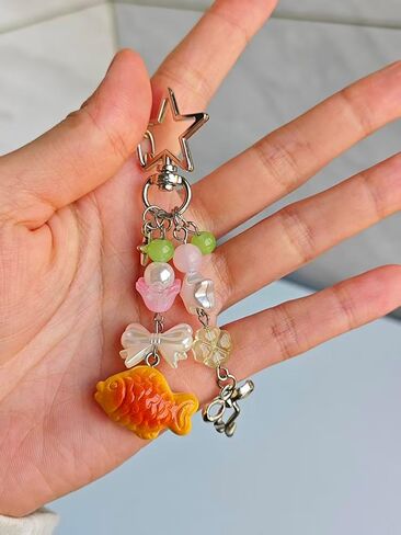 سلسلة مفاتيح Taiyaki اللطيفة، سحر الهاتف Y2k، سحر خبز السمك الياباني Kawaii، ملحقات محفظة Y2K in Kuwait