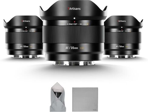 7Artisans AutoFocus 25/35/50mm F1.8 Set APS-C Frame LITE Series Lens F1.8 فتحة كبيرة تدعم التعرف على الوجه/العين متوافقة مع Fujifilm Fuji X-H/T/T30/S/E/A Series Fuji X-E2 Fuji X-T2 in Saudi Arabia