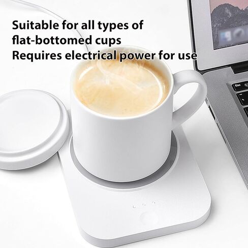 سخان كوب القهوة، قاعدة تسخين ذكية بدرجة حرارة ثابتة، شحن USB سريع لتسخين الأكواب للاستخدام في المكتب والمكتب المنزلي (أبيض) in Kuwait