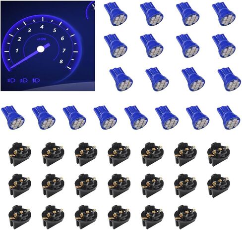 20PCS T10 194 168 LED Dashboard Light Bulbs, 12V 8-SMD Chipset with Twist Lock Socket, Super Bright Automotive Light Bulb Replacement for Instrument Panel & Gauge Cluster (Blue) in Saudi Arabia