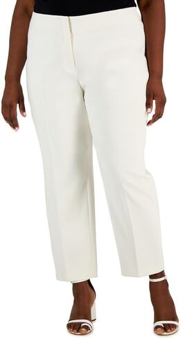 Anne Klein Womens Plus High Rise Business Ankle Pants White 24W in Saudi Arabia