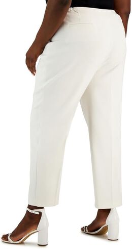 Anne Klein Womens Plus High Rise Business Ankle Pants White 24W in Saudi Arabia