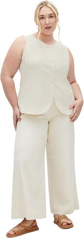 City Chic Women's Plus Size Vest - Vivien Linen in Saudi Arabia