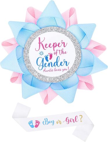 مجموعة دبوس ووشاح Keeper of the Gender مع دبابيس فريق صبي أو فتاة لإظهار أفكار الحفلات وديكورات حمام الطفل in Kuwait