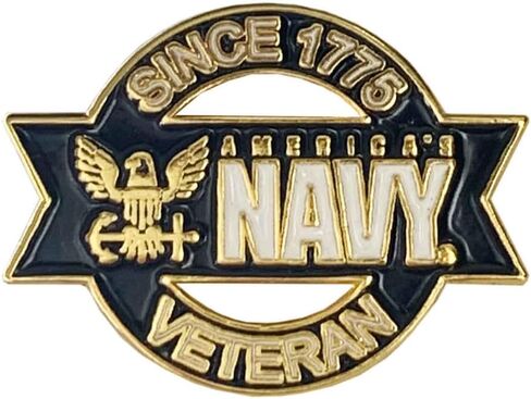 Officially Licensed United States Navy Veteran Logo Lapel Pin Since 1775 in Saudi Arabia