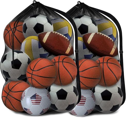 Extra Large Sports Ball Bag,Drawstring Mesh Ball Bags Soccer Ball Bag for Storage Basketball,Football, Volleyball,BaseBall,Waterball and Swimming Gears with Adjustable Shulder Strap in Saudi Arabia