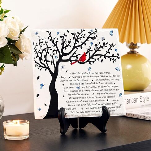 لوحة تعاطف من WOODEXPE، هدايا تذكارية مع حامل خشبي، سقط أحد الأطراف من شجرة العائلة، تعازي جنازة الفجيعة، هدايا الحزن، لوحة ديكور لفقدان أحد أفراد أسرته in Kuwait