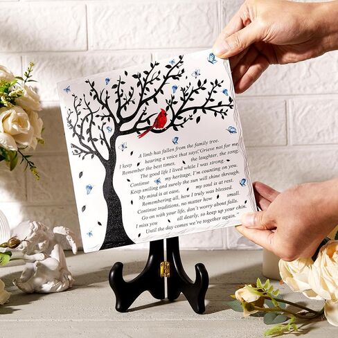 لوحة تعاطف من WOODEXPE، هدايا تذكارية مع حامل خشبي، سقط أحد الأطراف من شجرة العائلة، تعازي جنازة الفجيعة، هدايا الحزن، لوحة ديكور لفقدان أحد أفراد أسرته in Kuwait