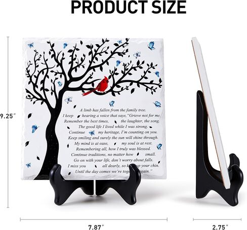 لوحة تعاطف من WOODEXPE، هدايا تذكارية مع حامل خشبي، سقط أحد الأطراف من شجرة العائلة، تعازي جنازة الفجيعة، هدايا الحزن، لوحة ديكور لفقدان أحد أفراد أسرته in Kuwait