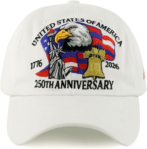 2026 الولايات المتحدة 250th الذكرى قبعة النسر والحرية التطريز الكامل قابل للتعديل للجنسين أمريكا الجيش قبعة بيسبول in Kuwait