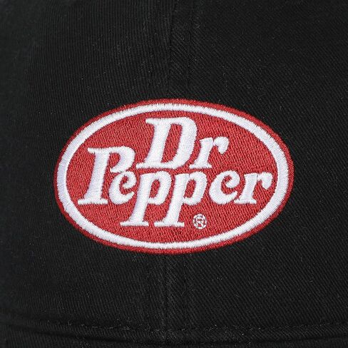 Dr Pepper Classic Logo Black Washed Cotton Twill Dad Cap in Saudi Arabia