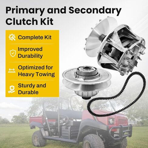 49093-0025 49094-0045 Primary and Secondary Clutch Kit Driven Clutch Compatible with Kawasaki Mule 4010 4000 2009-2023, Replace# 490930025, 490940045 in Kuwait