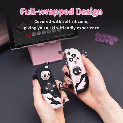 حافظة واقية من GeekShare لطراز Switch OLED، حافظة غطاء نحيفة مضادة للخدش متوافقة مع Nintendo Switch OLED هيكل سيليكون ناعم قابل للفصل مع غطاءين لمقبض الإبهام - جمجمة على شكل قلب in Saudi Arabia