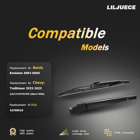 Rear Windshield Wiper Replacement for 2021-2025 Buick Envision/ 2019-2022 Chevrolet Trailblazer Back Wiper Arm Blade Assembly | OEM# 42709519 Fit in Kuwait
