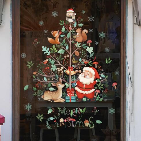 Christmas Window Clings Xmas Window Stickers Double-Side Glass Decals for Home Party Supplies, 17.7 x 11.8 Inch in Saudi Arabia