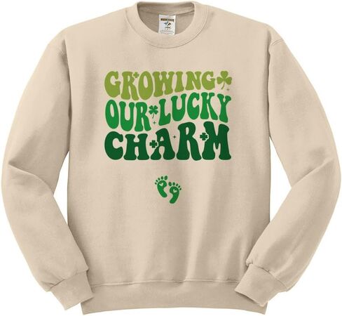 Growing Our Lucky Charm St. Patrick's Day Pregnancy Announcement Sweatshirt Unisex in Saudi Arabia