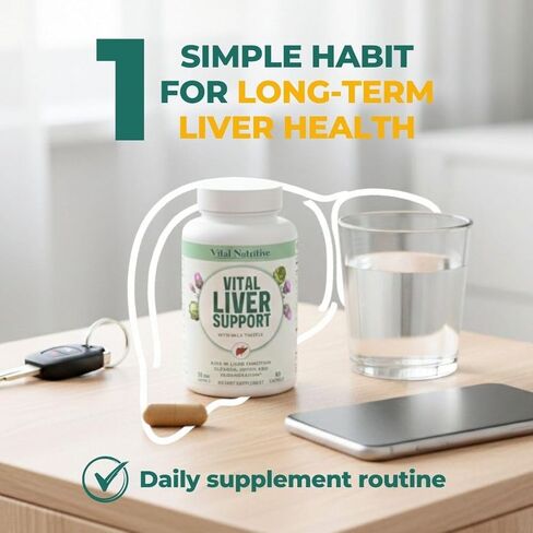Vital Liver Support - Premium Liver Cleanse Detox & Repair Formula with Milk Thistle Supports Liver Health and Detox Cleanse in Kuwait