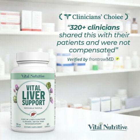 Vital Liver Support - Premium Liver Cleanse Detox & Repair Formula with Milk Thistle Supports Liver Health and Detox Cleanse in Kuwait
