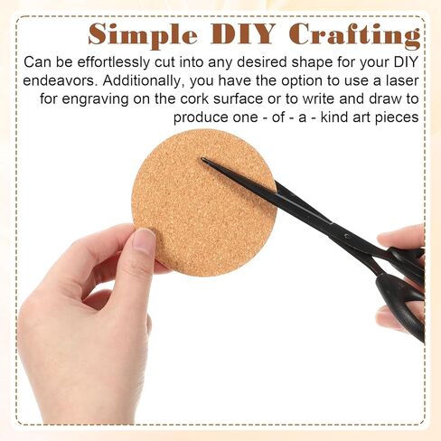 30 Pcs 1mm Cork Backing for Coasters, Self Adhesive Cork for Coasters 3 Inch Round Corks Hot Pads to DIY Crafts, Drinks and Home Tabletop Decoration with Strong Adhesive-Backed in Kuwait