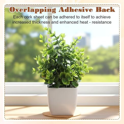 30 Pcs 1mm Cork Backing for Coasters, Self Adhesive Cork for Coasters 3 Inch Round Corks Hot Pads to DIY Crafts, Drinks and Home Tabletop Decoration with Strong Adhesive-Backed in Kuwait