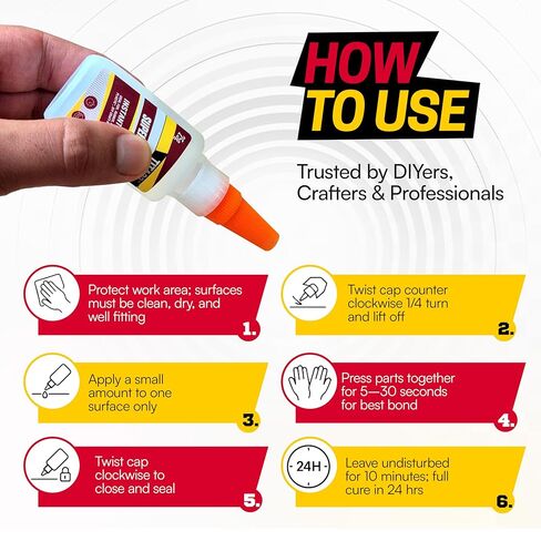 TITA22™ Super Glue - لاصق Cyanoacrylate قوي للغاية وسريع الجفاف للإصلاحات متعددة الأغراض، زجاجة كبيرة مضادة للانسداد 25 جم للدقة - مناسب للخشب والمعادن والبلاستيك والسيراميك والمزيد (0.9 أونصة) in Saudi Arabia