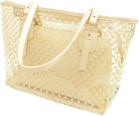 Ulalaza Large Candy Polka Color Clear Shoulder Bag 2 IN 1 Beach Totes Transparent Handbags With Interior Pocket For Women in Saudi Arabia