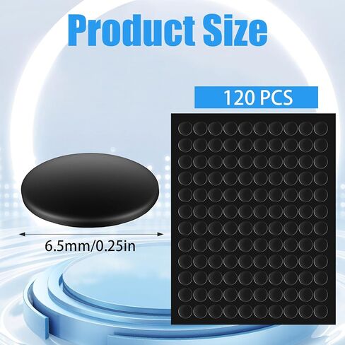 120 Pcs Black Mouse Feet Sticker, Speed Mouse Skates, Universal 6.5mm Mouses Feet Skates, Offers Excellent Wear Resistance, Smooth Glide Fast, Suitable for Most Mouses Pads (Black) in Saudi Arabia
