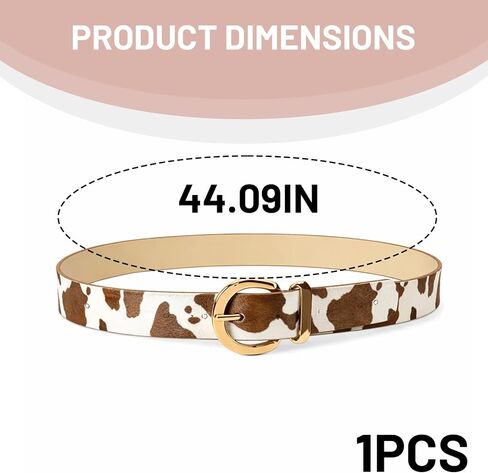 Cow print belt, Cow Print Belt for Women, Western Cowgirl Style Animal Print Adjustable Waist Belt, Fashion Accessory for Jeans and Dresses, Casual Wear and Western Events in Kuwait