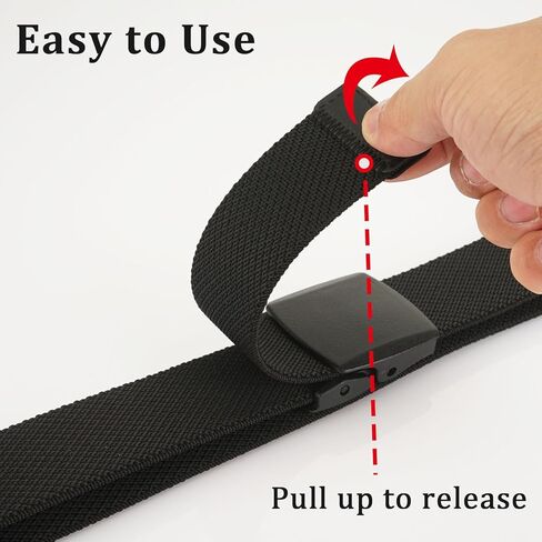 حزام مطاطي من النايلون من WYuZe، خالٍ من النيكل غير المعدني مقاس 1.5 بوصة، حزام مشي كاجوال للعمل في الهواء الطلق للرجال in Kuwait