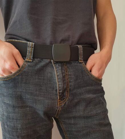 حزام مطاطي من النايلون من WYuZe، خالٍ من النيكل غير المعدني مقاس 1.5 بوصة، حزام مشي كاجوال للعمل في الهواء الطلق للرجال in Kuwait